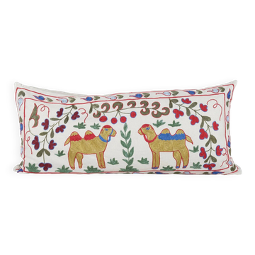 Vintage embroidered cushion cover 46x97 cm