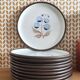 Assiettes en grès vintage illustration groseilles peint main