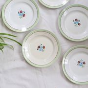 Set of 6 flat plates Moulin des Loups, Nina model, vintage French