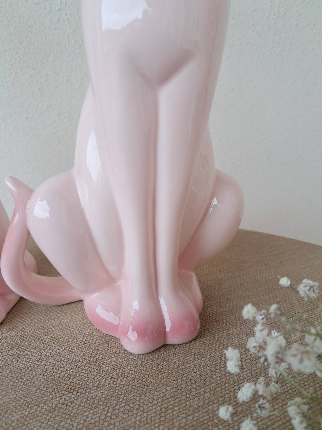 Vintage ceramic cat statue