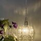 Vintage tulip pendant light in clear molded glass
