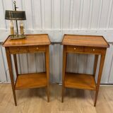 Pair of small side tables in cherry wood.