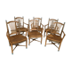 Series of six painted wooden Provencal chairs
