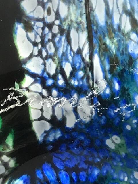 Signed blown glass vase