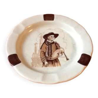 Porcelain ashtray  france rec castelroux breton décor with biniou