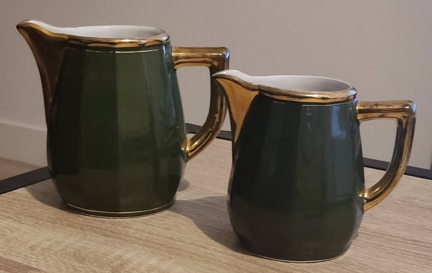 Empire green bistro water carafe and milk jug