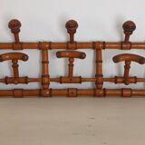 1920s bamboo wall mounted hat coat rack