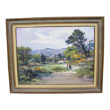 Peinture "Ecole provençale" huile sur isorel