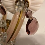 Lot de 2 appliques en verre opalin rose