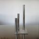 Triple candle holder, modernist, minimalist stainless steel 1970