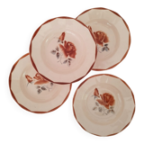 Hollow plates old earthenware Digoin Sarreguemines numbered vintage