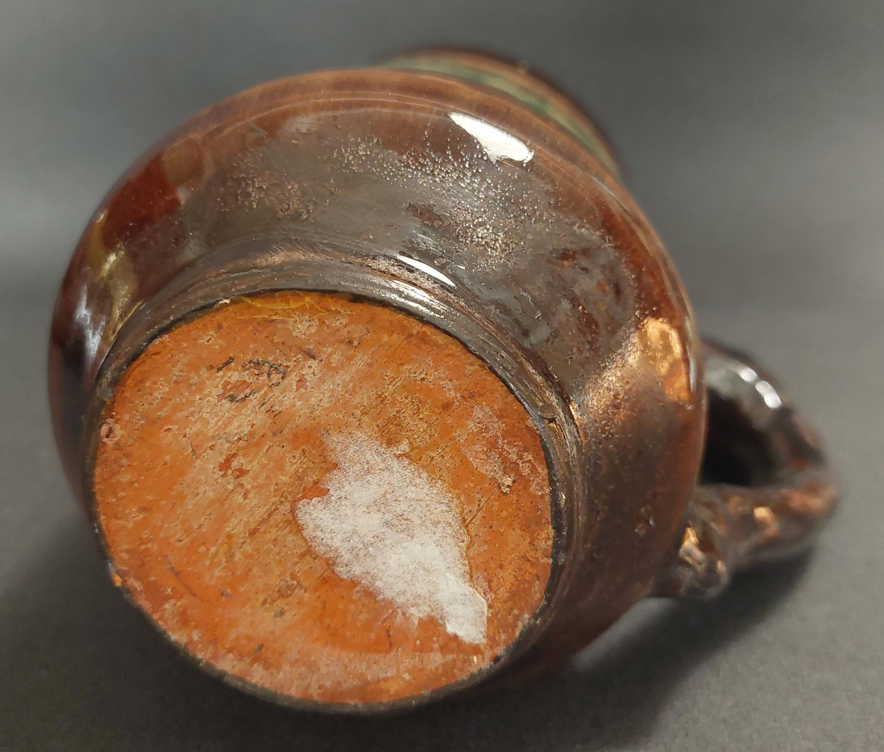 Ceramic pitcher Lithuania Vilnius Jan Limont mixed clay second half of the 20th century