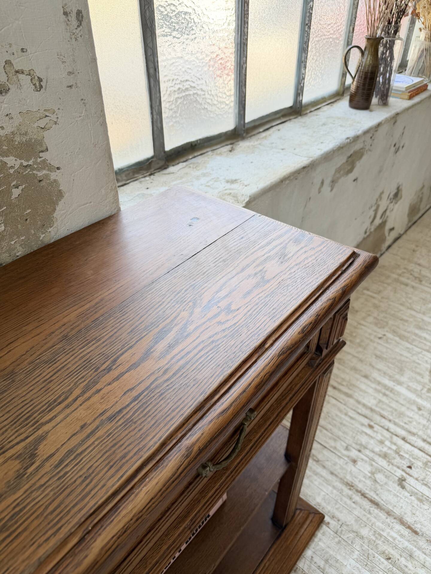 19th-century oak console table