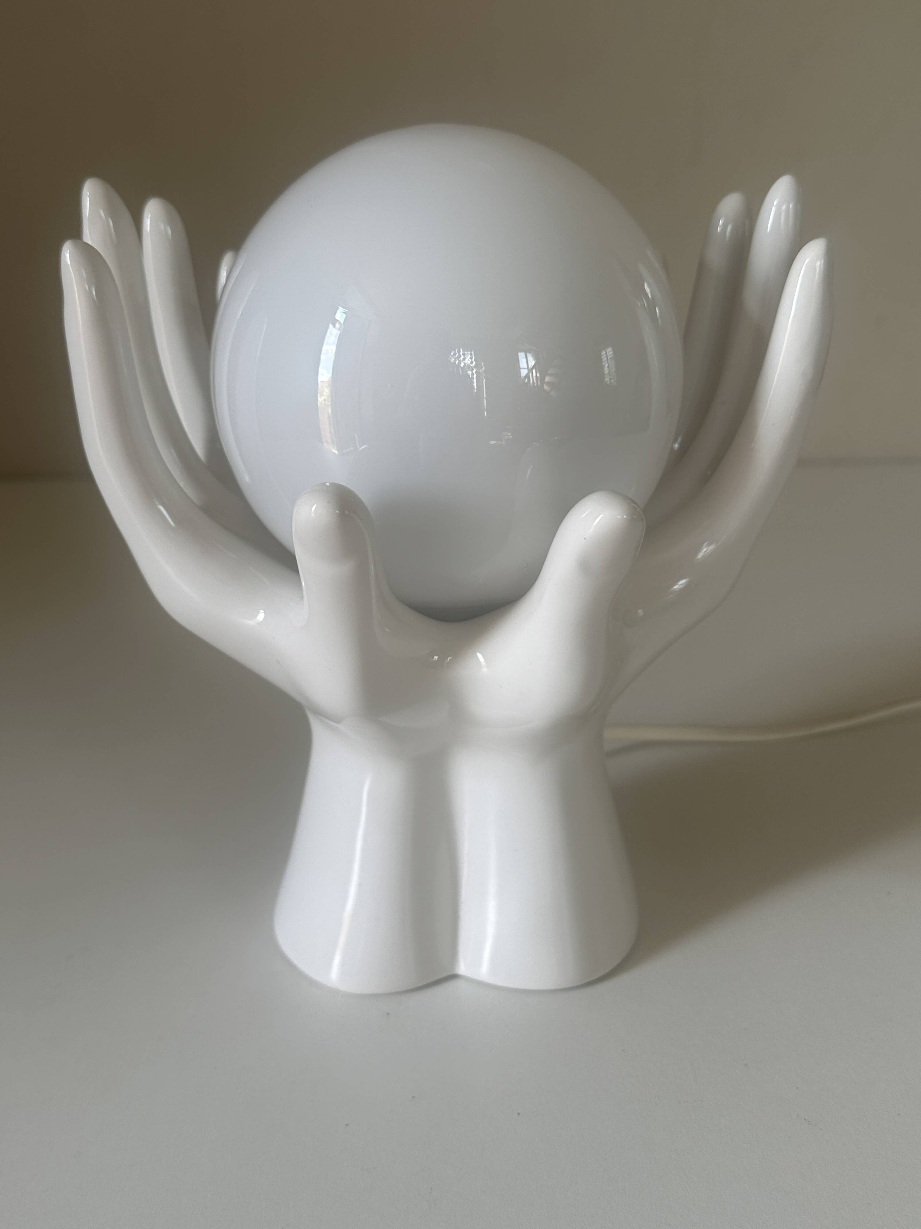 Vintage 80s ceramic hand lamp