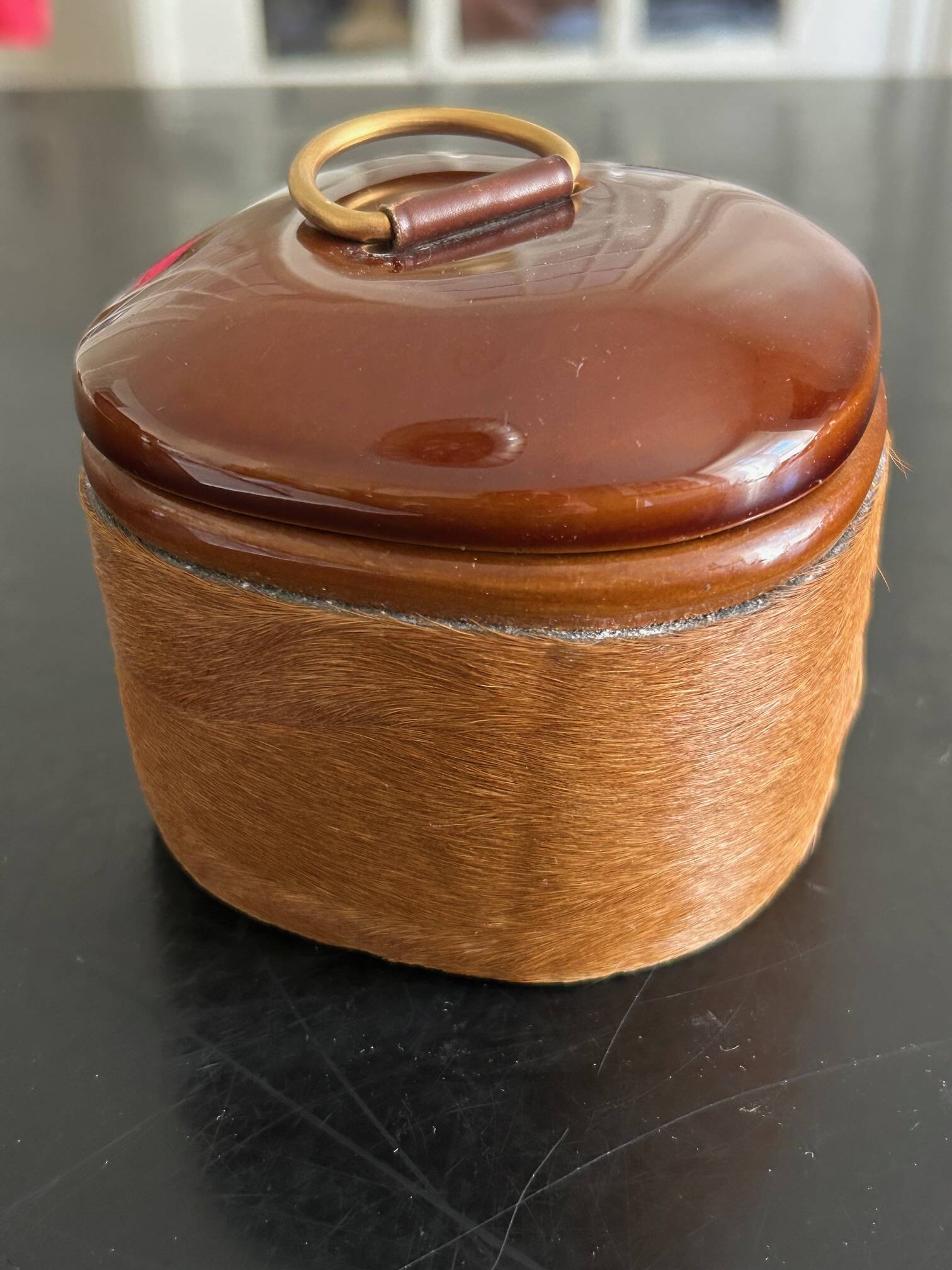 Longchamp leather and ceramic box