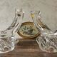 Pair of candle holders two crystal branches