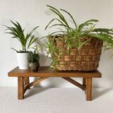 Low stool in varnished wood