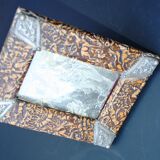 Frame in boiled cardboard and silver metal