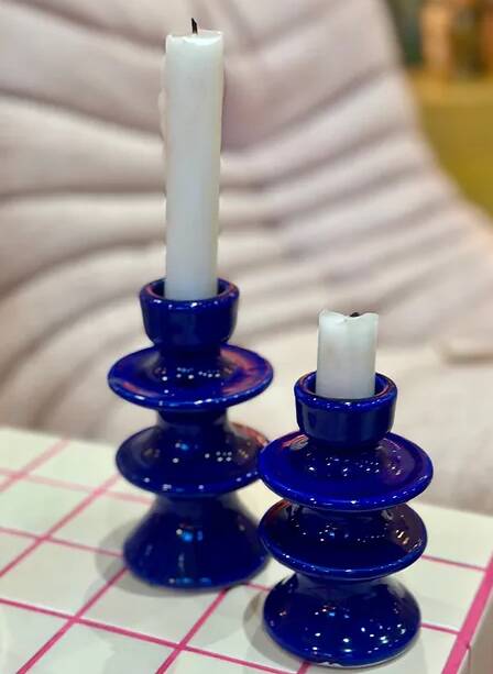 Majorelle dark blue candle holder