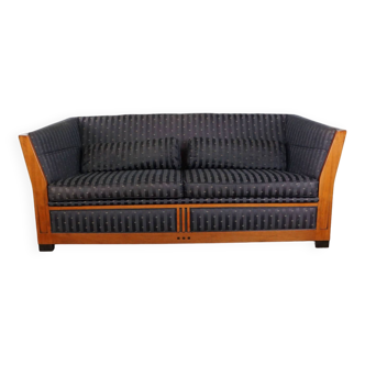 Schuitema Art Deco design 2.5-seater sofa with anthracite fabric upholstery
