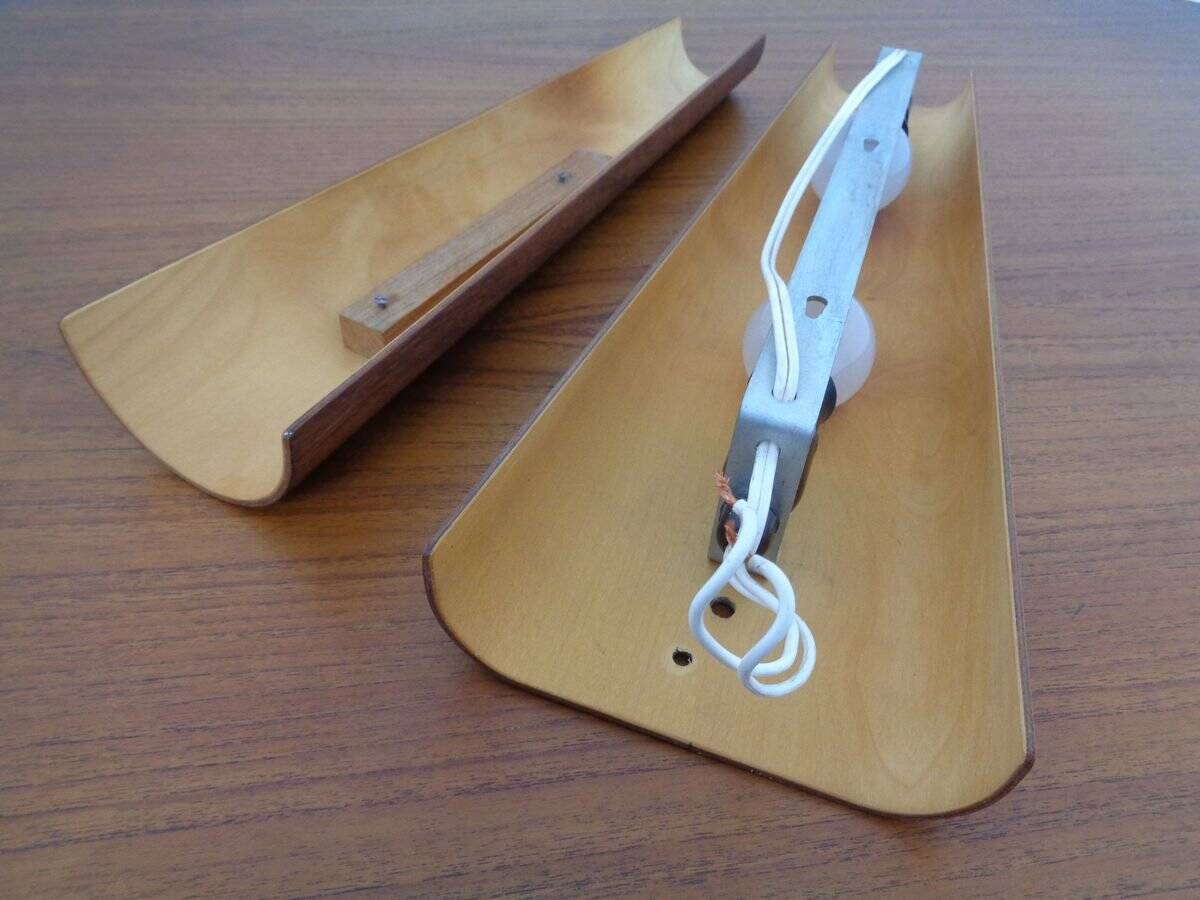 Danish Teak Wall Lamp, 1950s