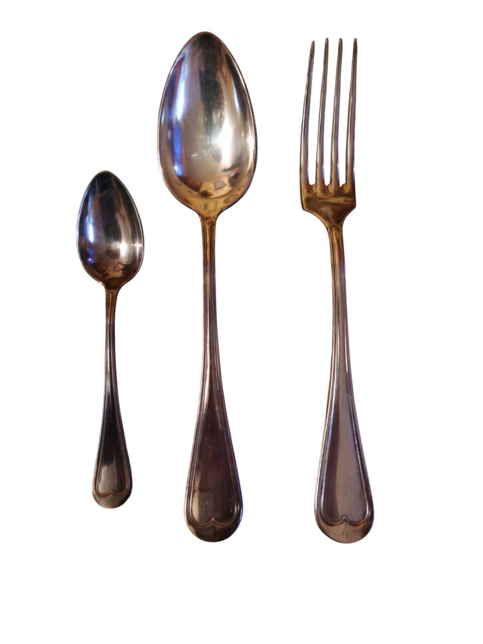 12-place silver-white metal cutlery set 85