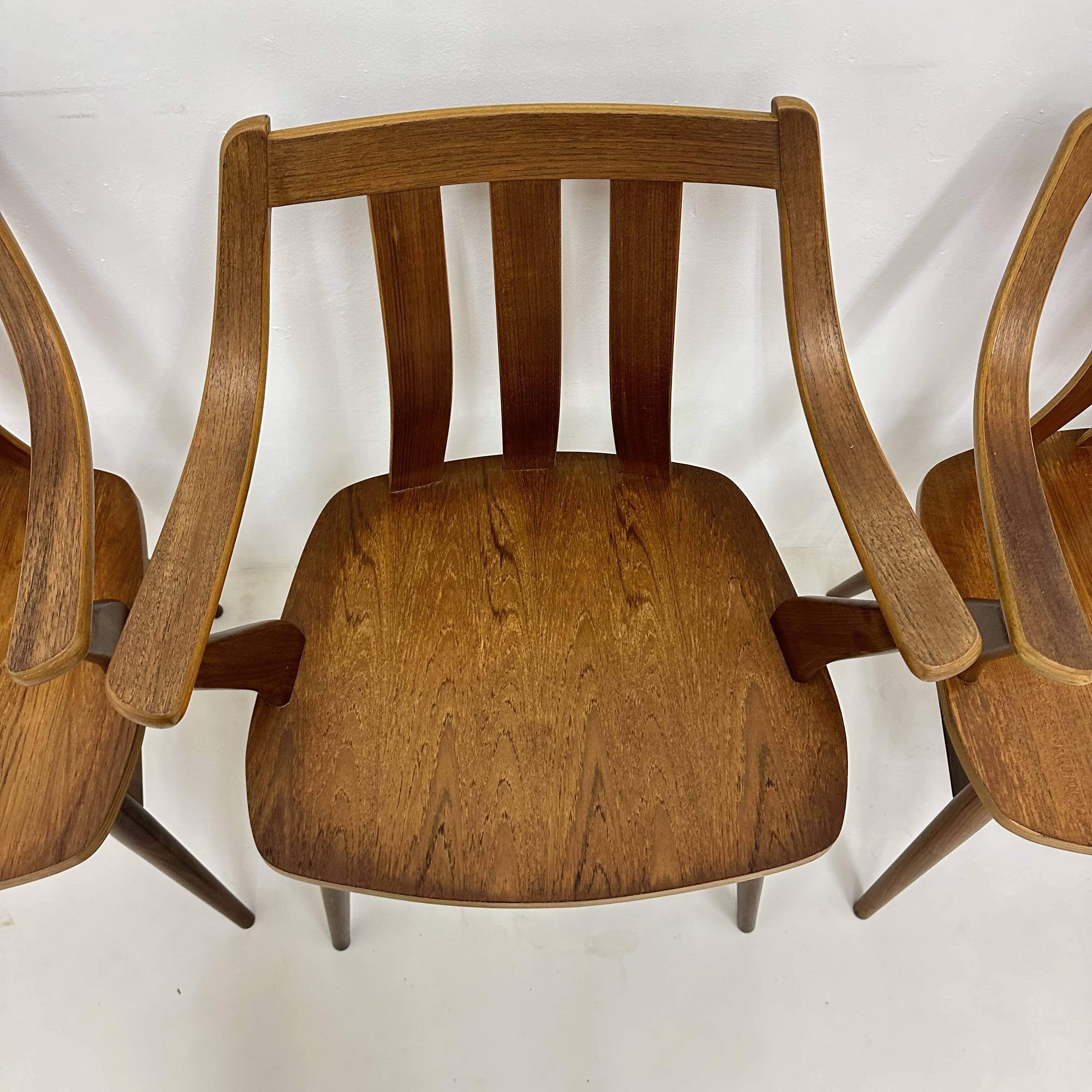 Set of 4 Plywood dining chairs , 1960s