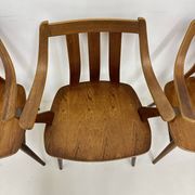 Lot de 4 chaises de salle à manger en contreplaqué, années 1960