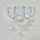 Set of six speckled white wine glasses