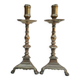 Pair of bronze torches 17th