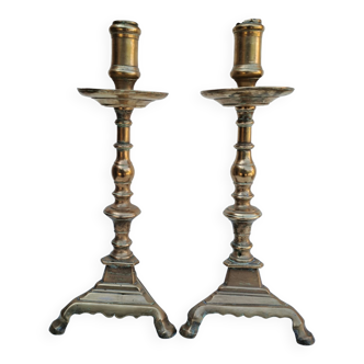 Pair of bronze torches 17th