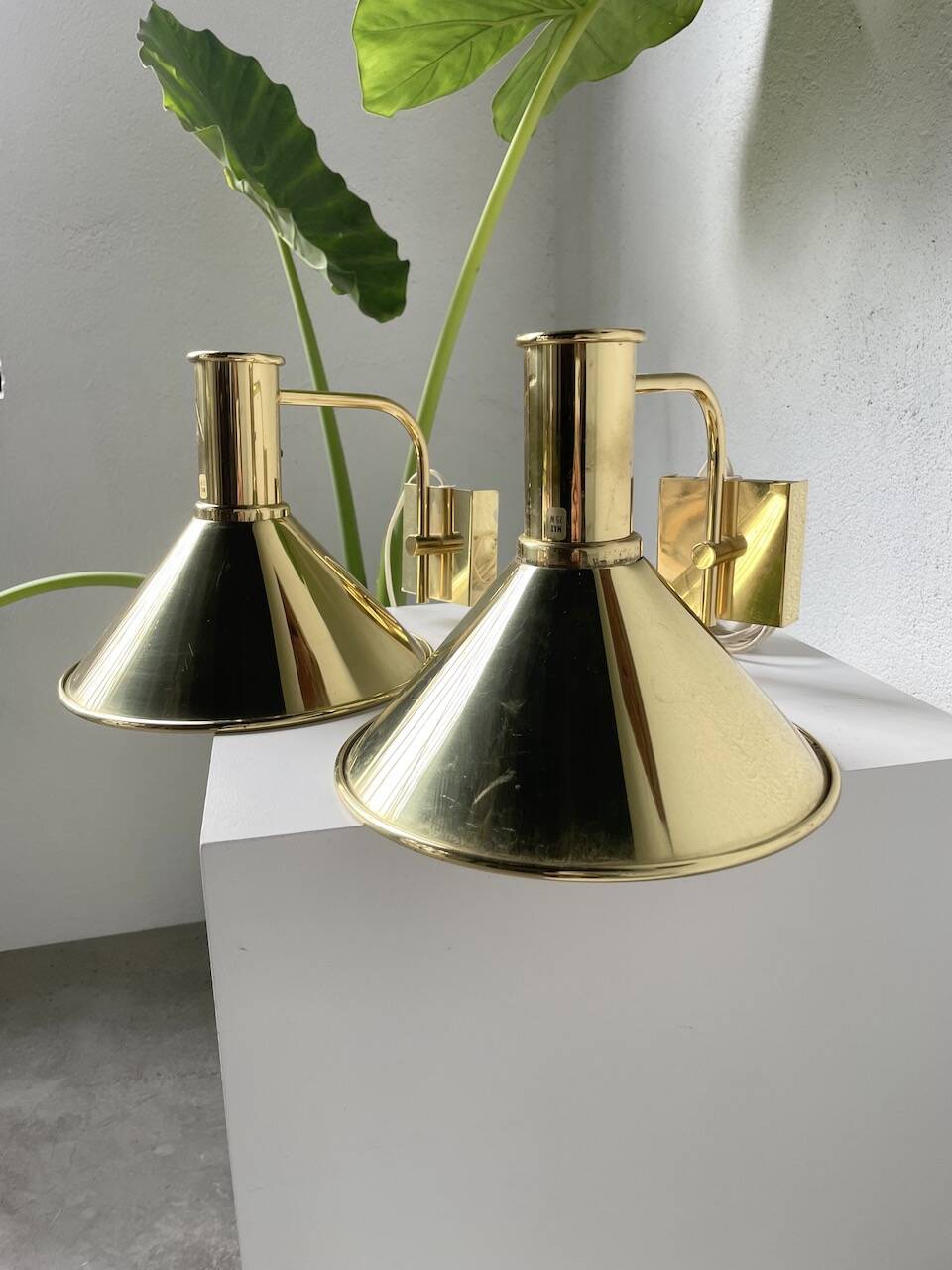 Pair of Hovik Lys brass wall lights Jonas Hidle Denmark