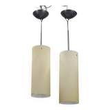 1980s pair of Aureliano Toso glass pendant lights, Italy