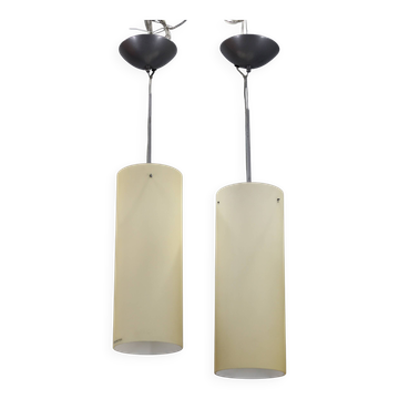 Paire de suspensions en verre Aureliano Toso des années 1980, Italie