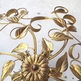 Applique fleurie en métal doré