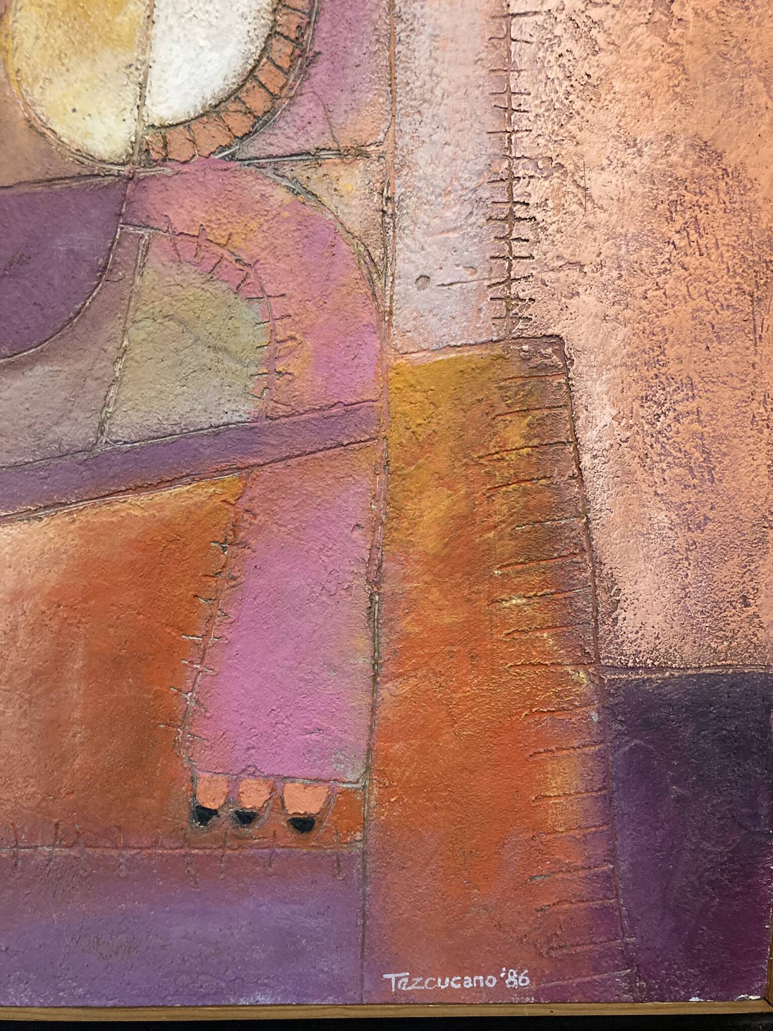 Humberto Tezcucano (Mexico 20th century), Oil on panel, abstract composition