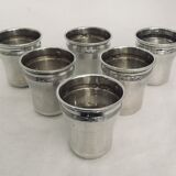 6 gobelets à liqueur « rubans croisés » Charles Vincent