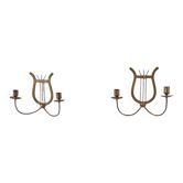 Pair of vintage brass candle sconces, France, 1940.