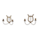 Pair of vintage brass candle sconces, France, 1940.