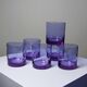 6 amethyst crystal whisky/cocktail glasses, Mid Century design from the 1960s-70s.