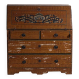 Swedish drop-leaf desk, antique – Scandinavian folk furniture – year 1783