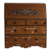 Swedish drop-leaf desk, antique – Scandinavian folk furniture – year 1783