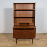Mid-century teak shelf with pull-out top, Denmark, 1960s