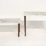 Set of 2 enamel tables, Sweden, 1970