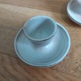 Egg cups signed Atch Chantal and Thierry Robert sandstone from Poncé sur Loir