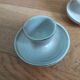 Egg cups signed Atch Chantal and Thierry Robert sandstone from Poncé sur Loir