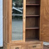 Antique Parisian wardrobe in raw solid oak