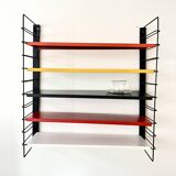 Étagère murale en métal Tomado De Stijl vintage originale (5 étagères), milieu du siècle