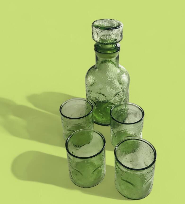 Vintage carafe and glasses