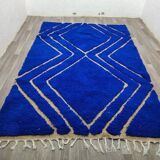 Tapis marocain bleu décoré 250cmx150cm